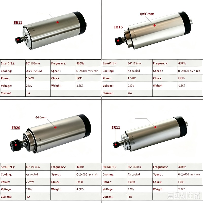 ชุดมอเตอร์สปินเดิล CNC ระบายคว - Er20 Collet Chuck Spindle Motor 220V บทวิจารณ์และราคา